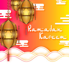 vector illustration of illuminated lamp for Ramadan Kareem Greetings for Ramadan background