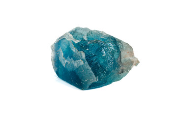 Macro stone Fluorite mineral on white background