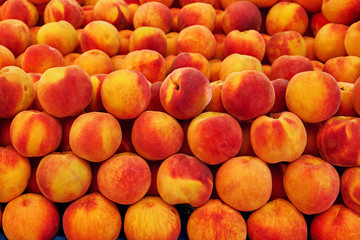 Pile of fresh peaches