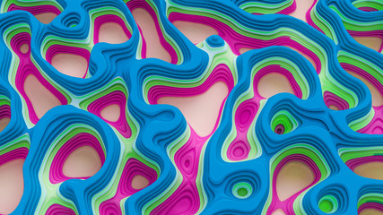 Obraz premium Modern background with lines and relief. 3d illustration, 3d rendering.