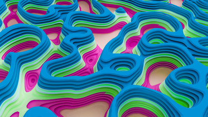 Obraz premium Modern background with lines and relief. 3d illustration, 3d rendering.