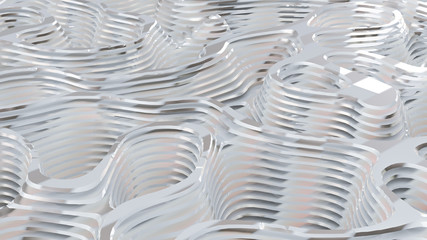 Fototapeta premium Technology line smooth relief background. 3d illustration, 3d rendering.
