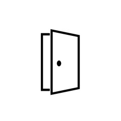 Door line icon, logo isolated on white background