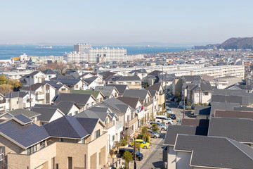 神奈川県 横須賀の海と住宅地