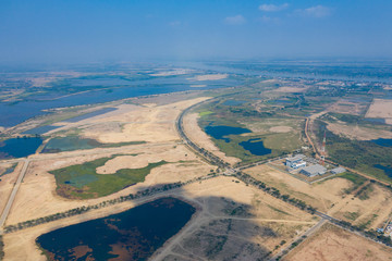 overview of a construction stadium site in Phnompenh
