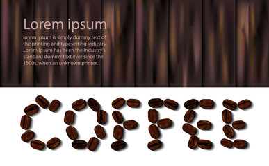 coffee bean wooden background