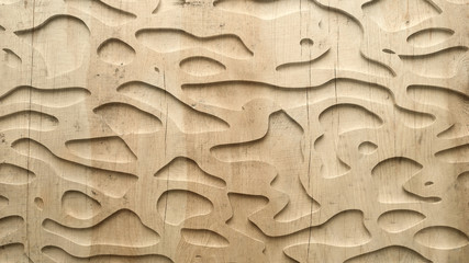 Abstract texture. Relief, shape, wood, stone. 3d illustration, 3d rendering.