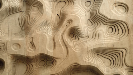 Fototapeta premium Abstract texture. Relief, shape, wood, stone. 3d illustration, 3d rendering.