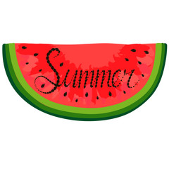 Poster with red watercolor watermelon lettering you are my summer