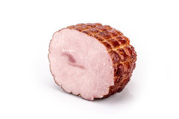 Pork ham. Cold meat on a white background.
