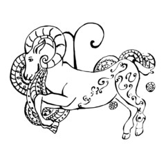 illustration - a beautiful image with the sign of the zodiac - Aries.