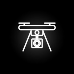 drone with camera neon icon. Elements of intelligence set. Simple icon for websites, web design, mobile app, info graphics