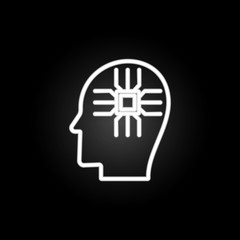 chip in person neon icon. Elements of intelligence set. Simple icon for websites, web design, mobile app, info graphics