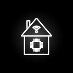 smart House neon icon. Elements of intelligence set. Simple icon for websites, web design, mobile app, info graphics