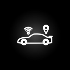 smart car neon icon. Elements of intelligence set. Simple icon for websites, web design, mobile app, info graphics