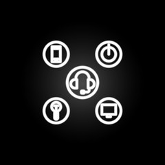 multimedia neon icon. Elements of intelligence set. Simple icon for websites, web design, mobile app, info graphics