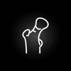 Femur, organ neon icon. Elements of human organ set. Simple icon for websites, web design, mobile app, info graphics