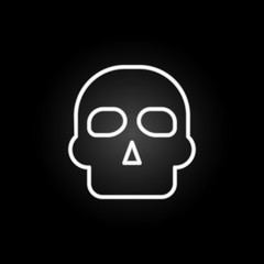 Skull, organ neon icon. Elements of human organ set. Simple icon for websites, web design, mobile app, info graphics