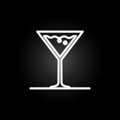 Cocktail, drink, martini glass neon icon. Elements of kitchen utencils set. Simple icon for websites, web design, mobile app, info graphics