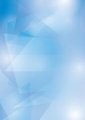 Obraz premium abstract blue vector background with transparent geometric shapes A4 format