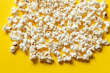 popcorn texture top view. pattern of popcorn close up, background