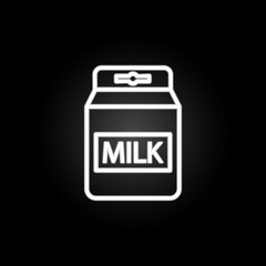 Milk bottle, milk container neon icon. Elements of kitchen utencils set. Simple icon for websites, web design, mobile app, info graphics