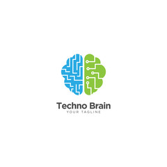 Creative Brain Technology Logo Design Vector