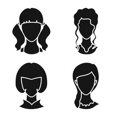 Isolated object of character and profile symbol. Set of character and dummy stock symbol for web.
