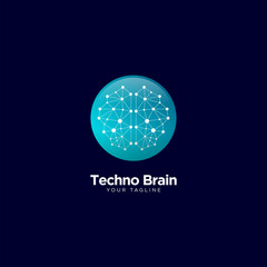Creative Brain Technology Logo Design Vector