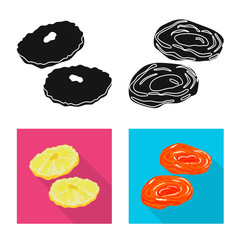Vector design of food  and raw  symbol. Collection of food  and nature   stock symbol for web.