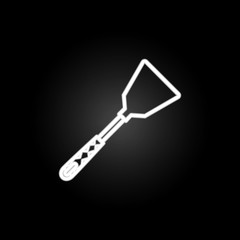 Cooking spoon, cooking turner, slotted turner neon icon. Elements of kitchen utencils set. Simple icon for websites, web design, mobile app, info graphics