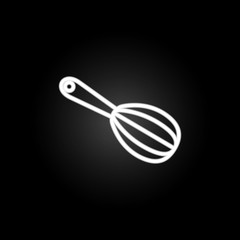 Whisk, mixer, cooking utensil, egg beater neon icon. Elements of kitchen utencils set. Simple icon for websites, web design, mobile app, info graphics