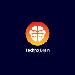 Creative Brain Technology Logo Design Vector