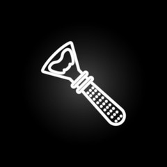 Silver kitchen tool, simple bottle opener neon icon. Elements of kitchen utencils set. Simple icon for websites, web design, mobile app, info graphics