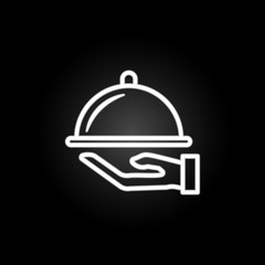 Tray platter, food service neon icon. Elements of kitchen utencils set. Simple icon for websites, web design, mobile app, info graphics
