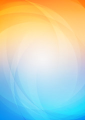Abstract curved with orange blue background