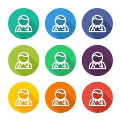 Illustration icons for doctor profiles with several color alternatives