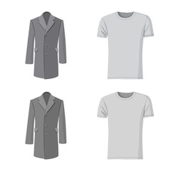 Vector illustration of man and clothing icon. Collection of man and wear stock symbol for web.