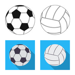 Vector design of sport and ball icon. Collection of sport and athletic vector icon for stock.