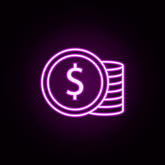 dollar currency neon icon. Elements of online shopping set. Simple icon for websites, web design, mobile app, info graphics