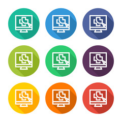 Illustration icon for medical health websites with several color alternatives.