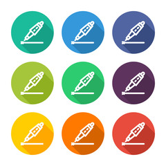 Illustration icon for laser scalpel with several color alternatives