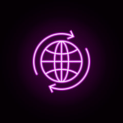 global neon icon. Elements of online shopping set. Simple icon for websites, web design, mobile app, info graphics