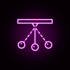 pendulum neon icon. Elements of physics set. Simple icon for websites, web design, mobile app, info graphics