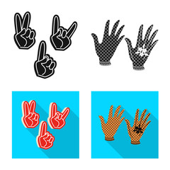 Isolated object of silhouette and safety symbol. Set of silhouette and comfort stock vector illustration.