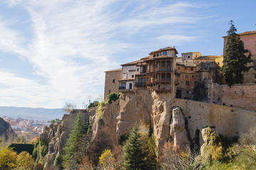 Fototapeta premium Casas Colgadas monumental buildings in Cuenca old town, Spain
