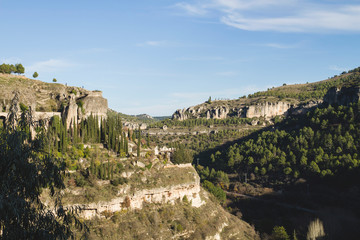 Fototapeta na wymiar Landscape in Jucar river gorge, Cuenca, Spain