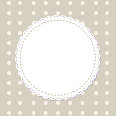 Round napkins with edge isolated on grey background in peas. Vector mockup of banner with spare place for text, circled border mockups, flat design templates