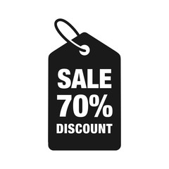 70% discount label symbols vector