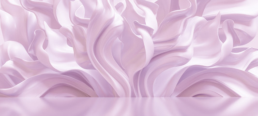 Luxury elegant background with silk drapery. 3d illustration, 3d rendering.